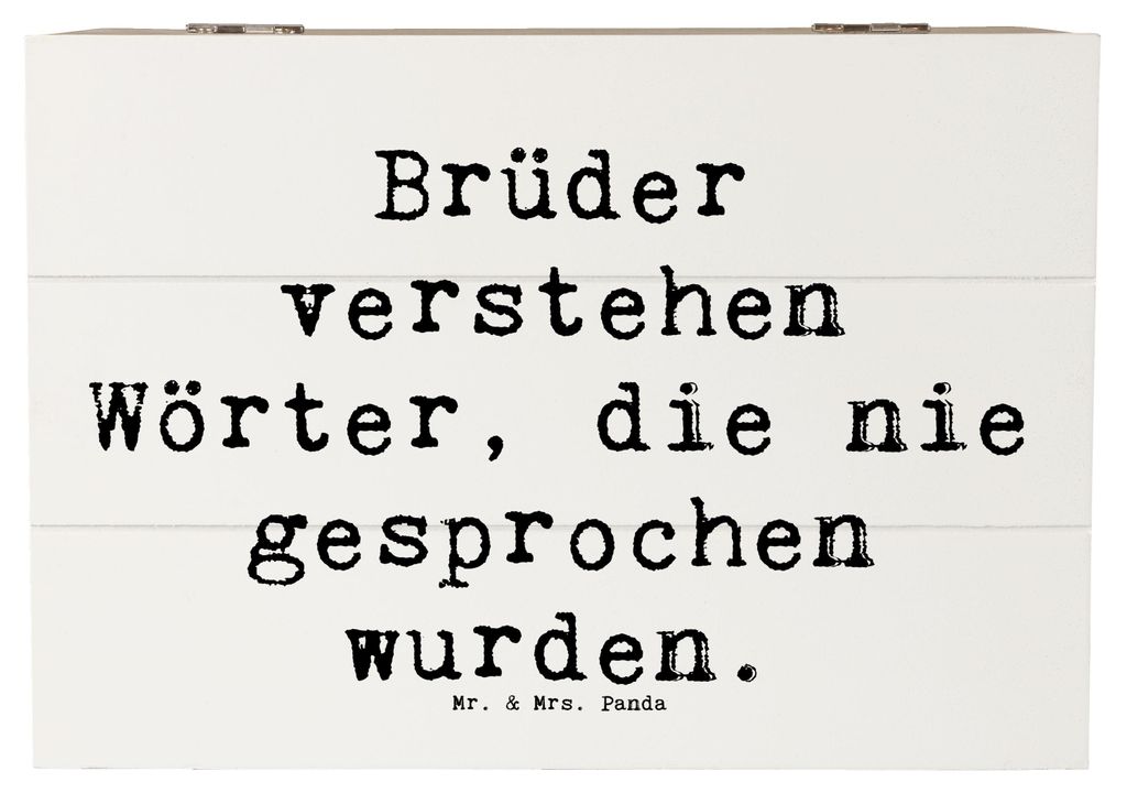 Mr. & Mrs. Panda Box Spruch Bruderverständnis 22 x 15 cm - Weiß - Geschenk, Kiste, Schatulle, Weihnachten, Holzkiste, Verständnis, Bruderherz, f...