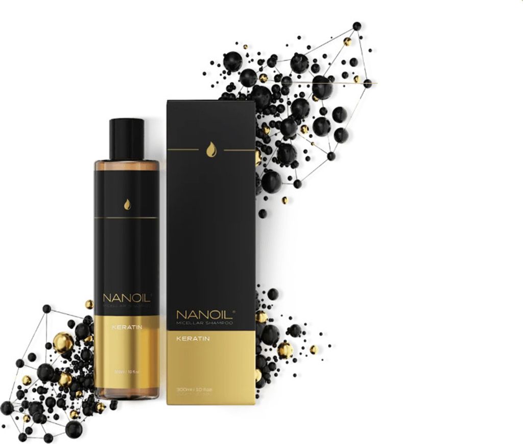 Mizellen Shampoo mit Keratin Nanoil Keratin Micellar Shampoo 300ml - Regeneration