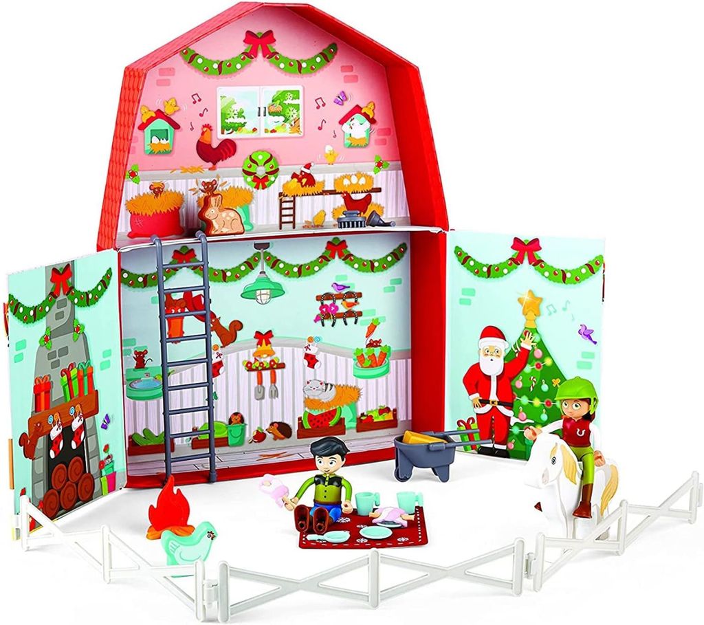 Hape E3410 Adventskalender "Ponyhof - Weihnachten im Stall"