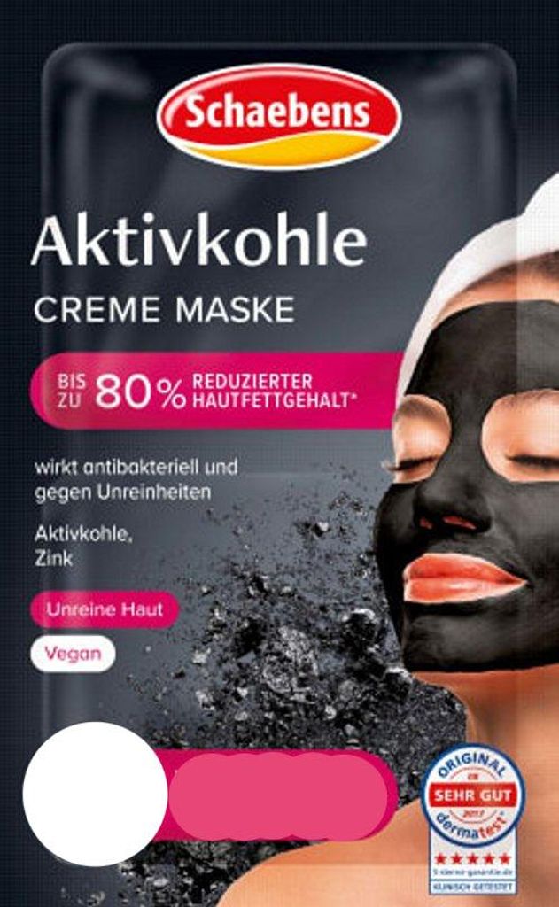 Schaebens Aktivkohle Creme Maske Inhalt 2 x 5 ml Produktbild 