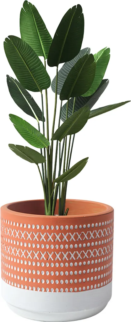 Cache-pot bohème en ciment pour plantes d'intérieur, design artisanal