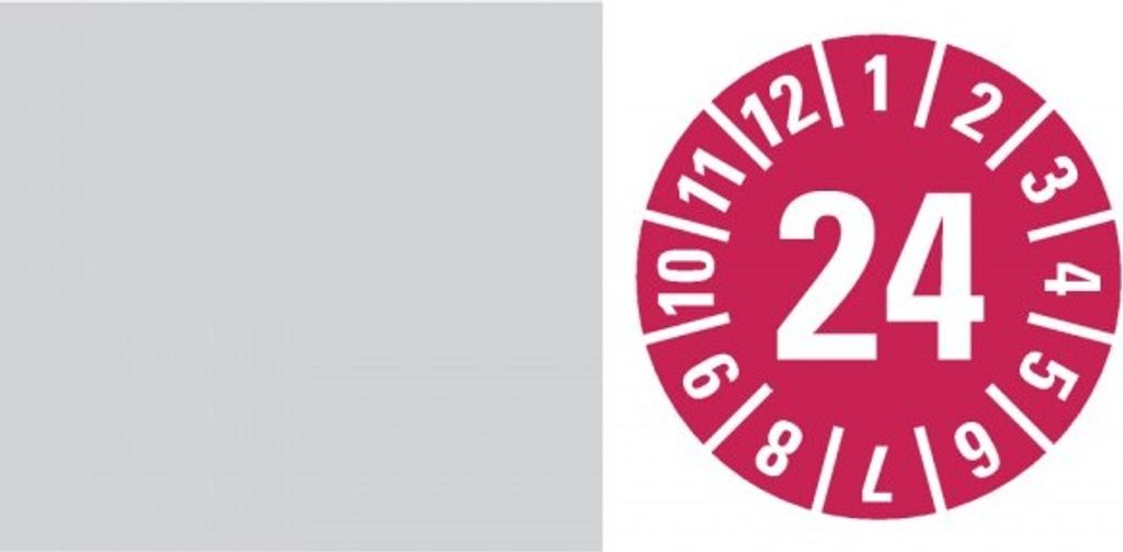 Dreifke Aufkleber I Kabelprüfplakette 24, rot, Folie, selbstklebend, 57x25mm...
