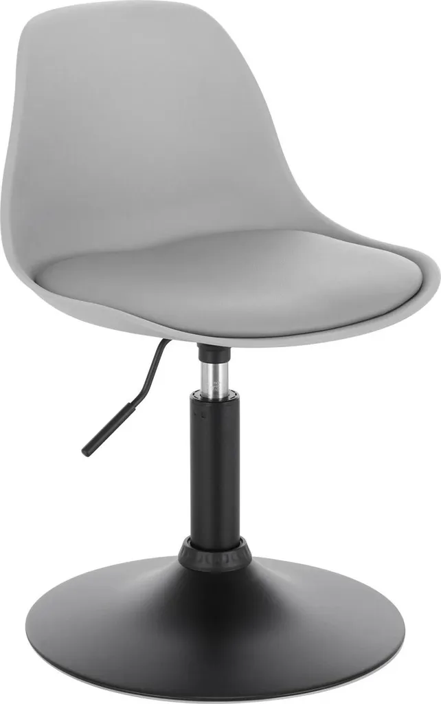 Chaise de bar pivotante grise réglable avec dossier ergonomique chic