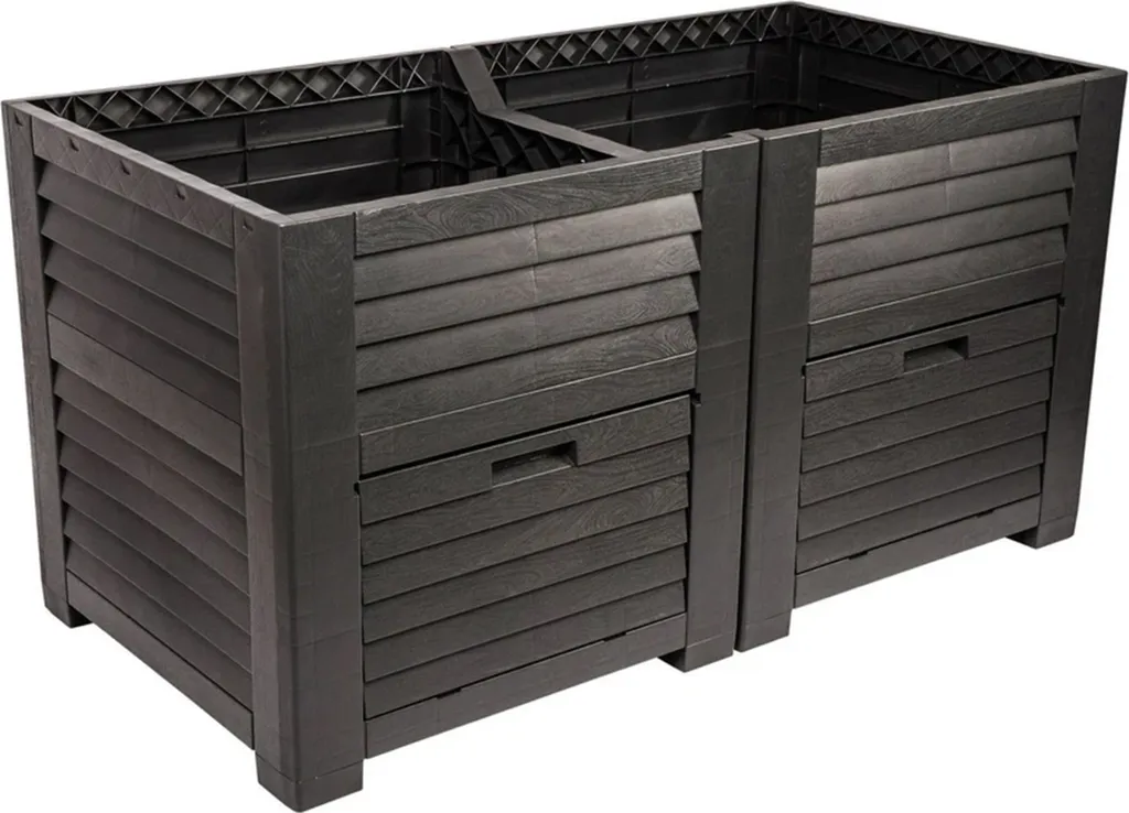 Maxi bac surélevé anthracite 2 compartiments L 150 x l 76 x H 78 cm
