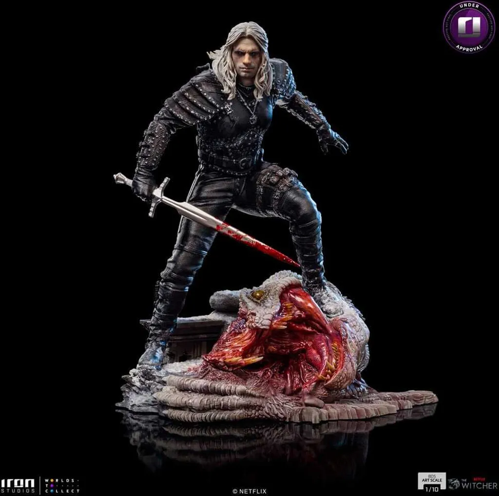 Statue Geralt de Riv The Witcher 33 cm : Qualité Musée pour Collection