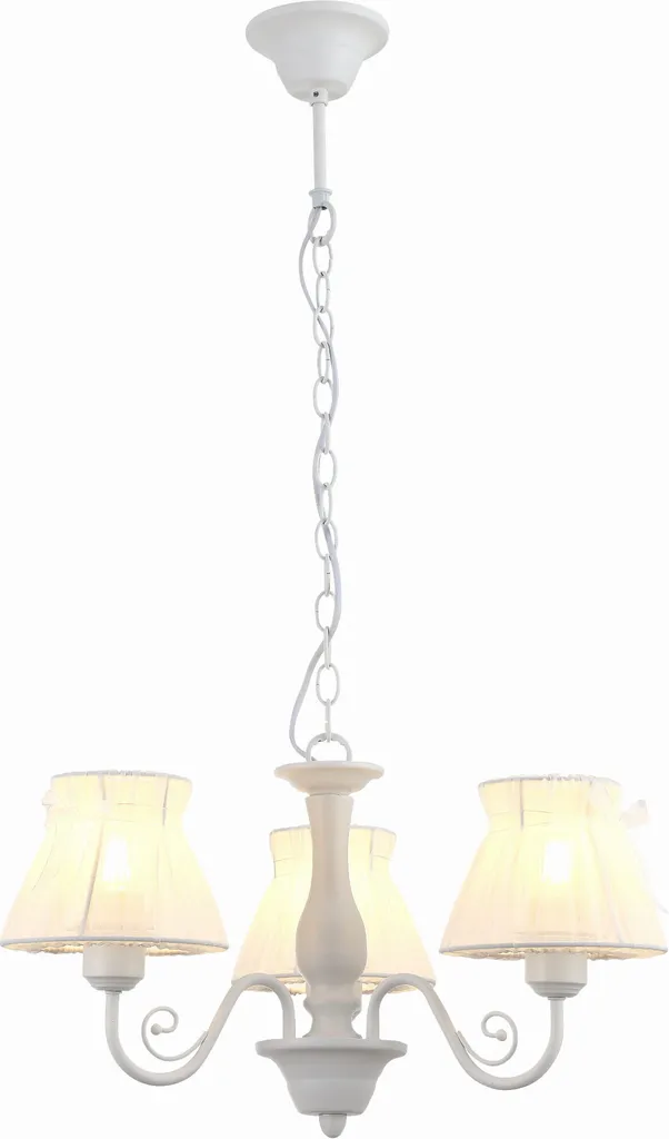 Lustre de Salon ZEFIR Blanc Luminaire Suspendu Chic 3xE14 Candellux
