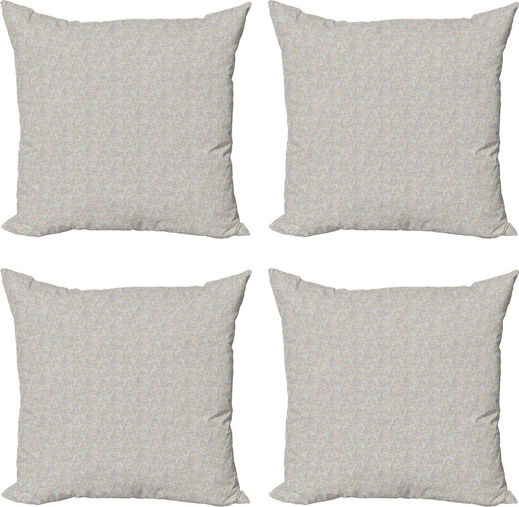 ABAKUHAUS abstrakte Geometrie Kissenbezug Set (4 Stück), Streicher Grafik, Moderner Doppelseitiger Digitaldruck, 45 cm x 45 cm, Pale Taupe Multicolor
