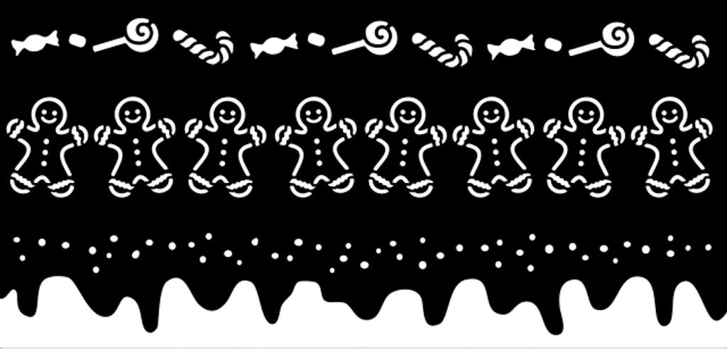 Stamperia Schablone Candy Christmas Stripes 12x25 cm