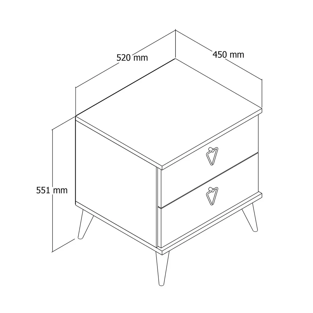 Petite Commode de Chambre en Chêne Versa-Ce 3636 Plateau Mélaminé - 5