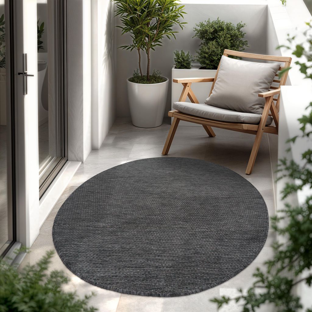 In- & Outdoor Teppich Flachgewebe einfarbig modern Produktbild 