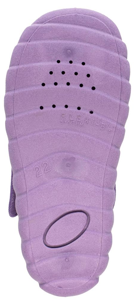 Fischer Kinder Hausschuh Klett Baumwoll-Jersey Aufnäher Jungen , Größe:23 EU, Farbe:Lila