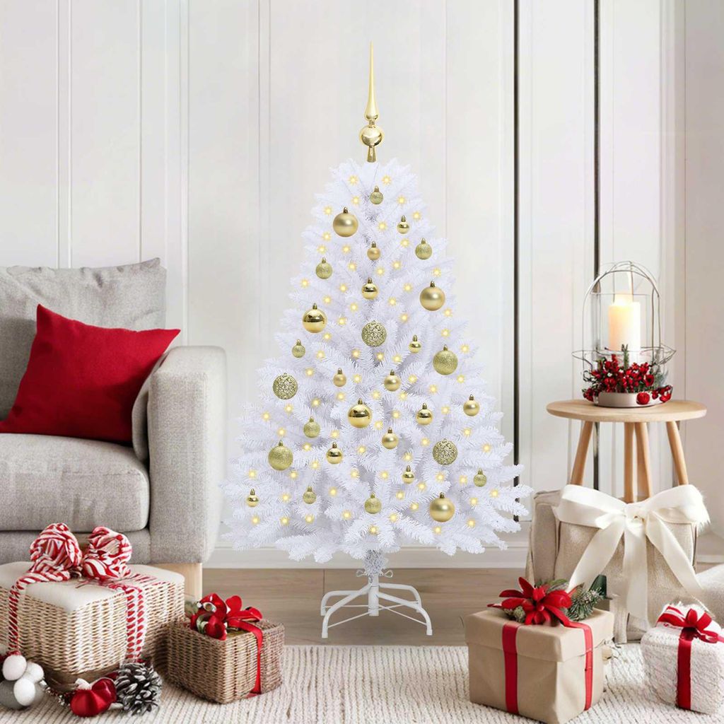 "Schlussverkauf" Künstlicher klappbarer Weihnachtsbaum(1 pc) - Kunstbaum/Tannenbaum - Weiß 120 cm PVC und Stahl C8048