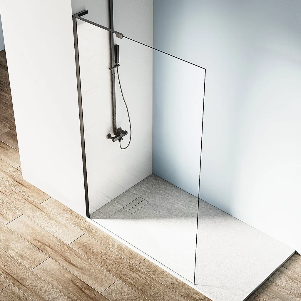 Paroi de Douche Fixe Industrielle 90cm avec Verre Anticalcaire NANO 6mm - 4