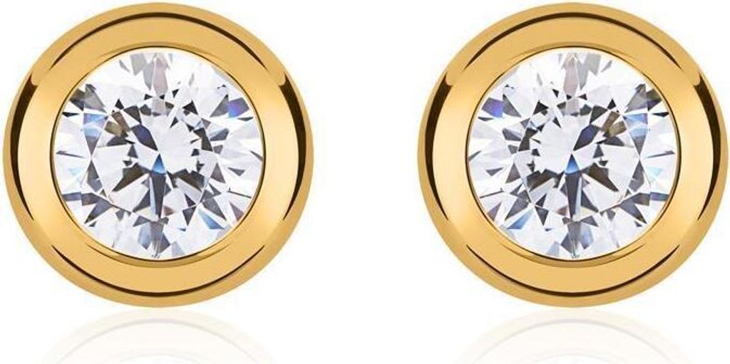 Unique Goldohrstecker in 333er Gelbgold mit Zirkonia GE0223