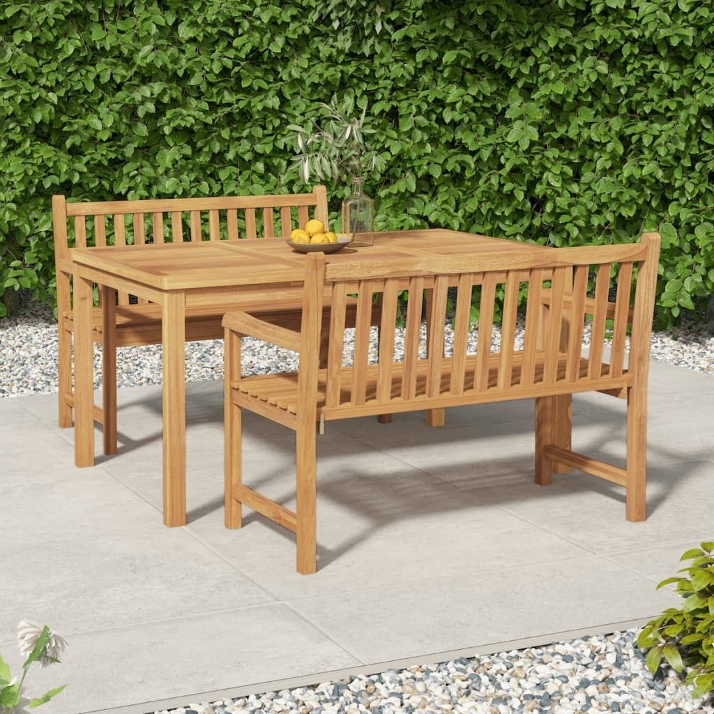 Maison Exclusive - 3-tlg. Garten-Essgruppe Massivholz Teak
