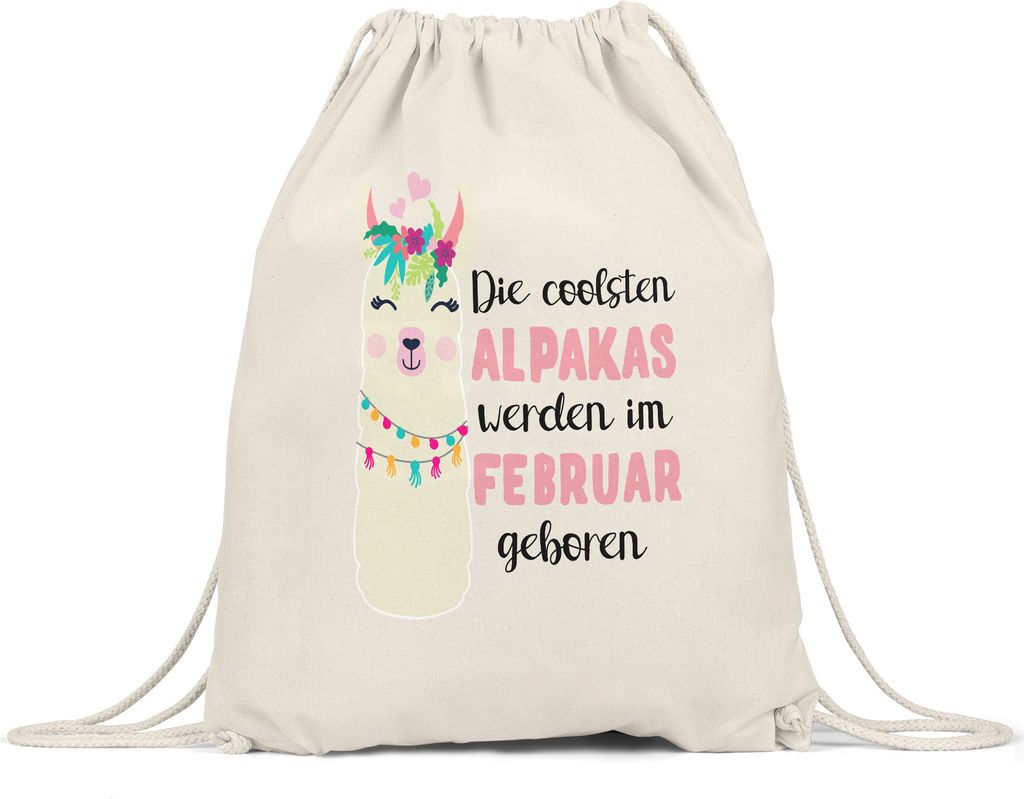 Die Coolsten Alpakas Werden im Februar Geboren Turnbeutel Gymsack Wunschmonat Geschenkidee Geburtstag