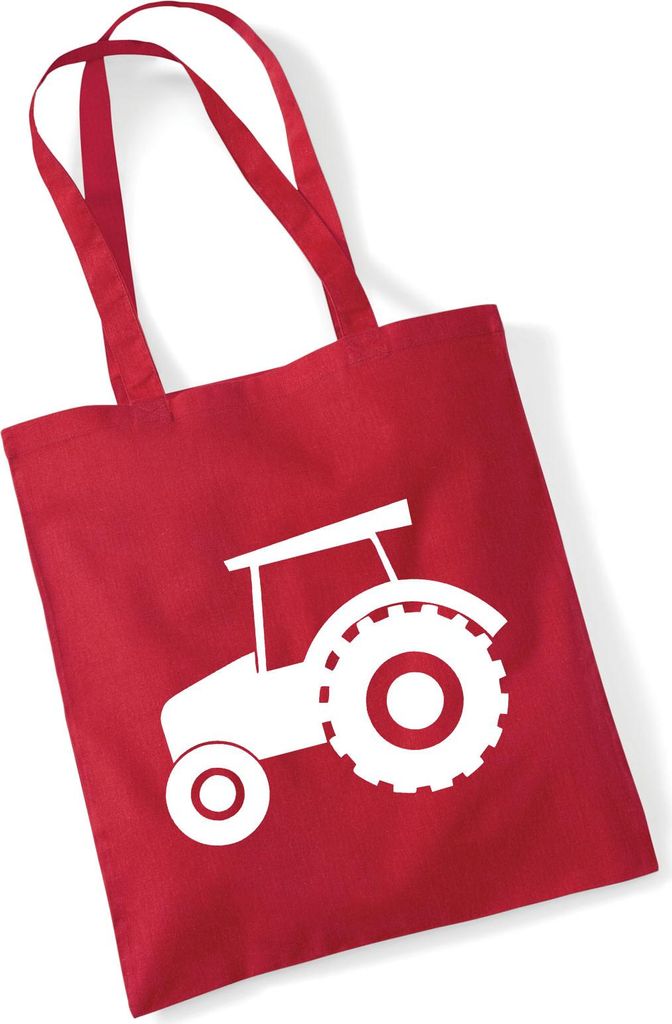 Huuraa Jutebeutel Trecker Traktor 10 Liter Classic Red Baumwolle Tasche Geschenkidee