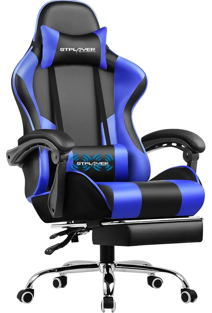 Siège de bureau ergonomique massant avec dossier inclinable coloris bleu