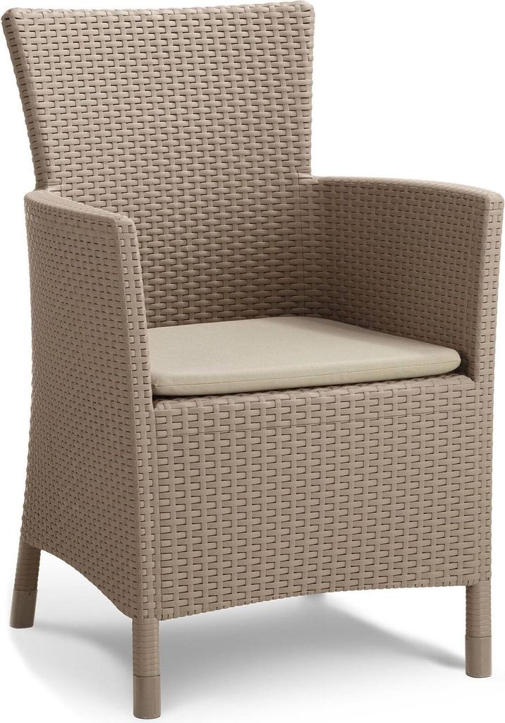 Dmora Gartenstuhl Steinbach 62x60 cm in Taupe, stapelbar, UV-beständig