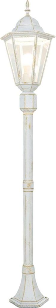 BRISTOL Weiß-Golde Außenlampe mit Bewegungsmelder E27 H:120 cm IP44 Garten Wegbeleuchtung