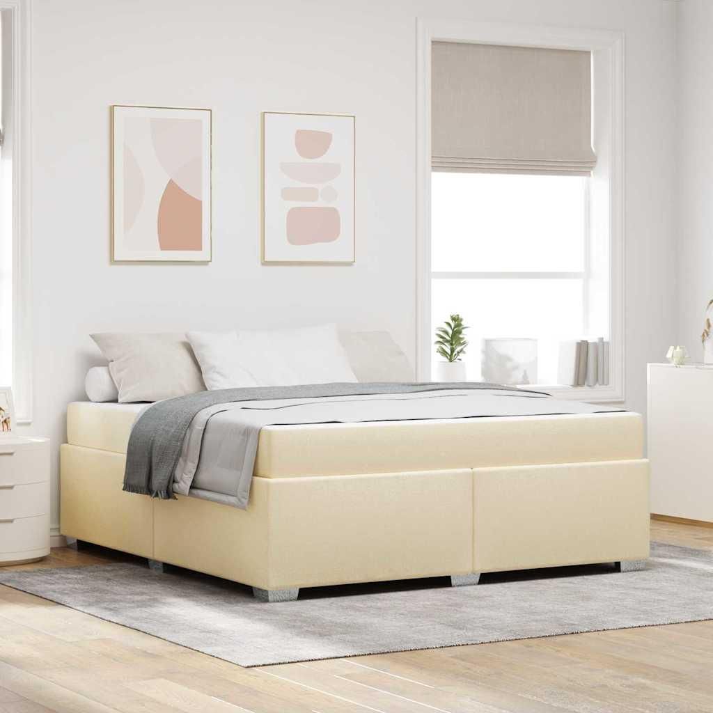Maison Exclusive - Bettrahmen mit Matratze Creme 180 x 200 cm Stoff