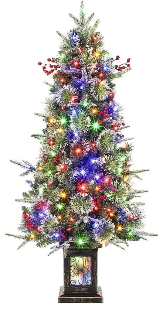 Petit sapin de Noël lumineux prune 90 cm pour décoration de table DIY
