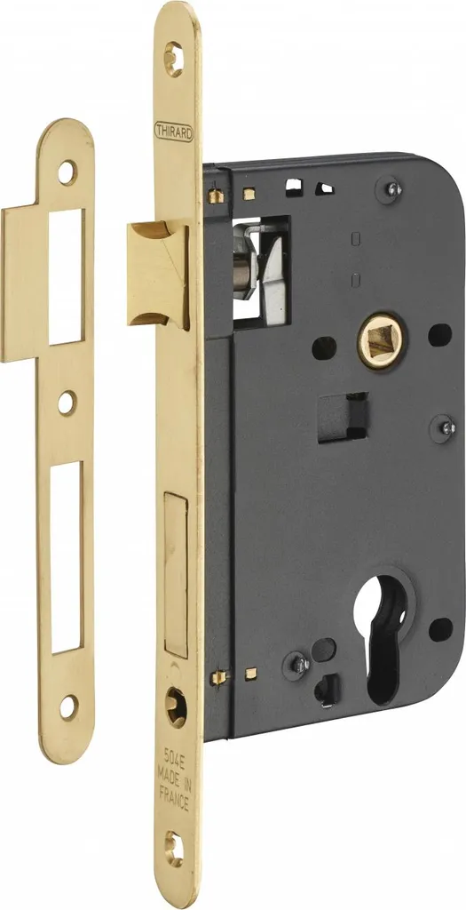 Réparer porte entrée : serrure axe 60 mm Thirard encastrable laiton poli