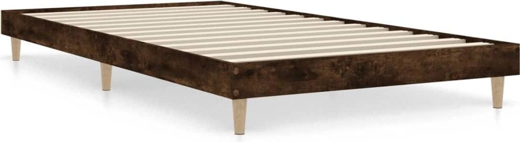 vidaXL Bettgestell ohne Matratze Räuchereiche 90x200 cm Holzwerkstoff