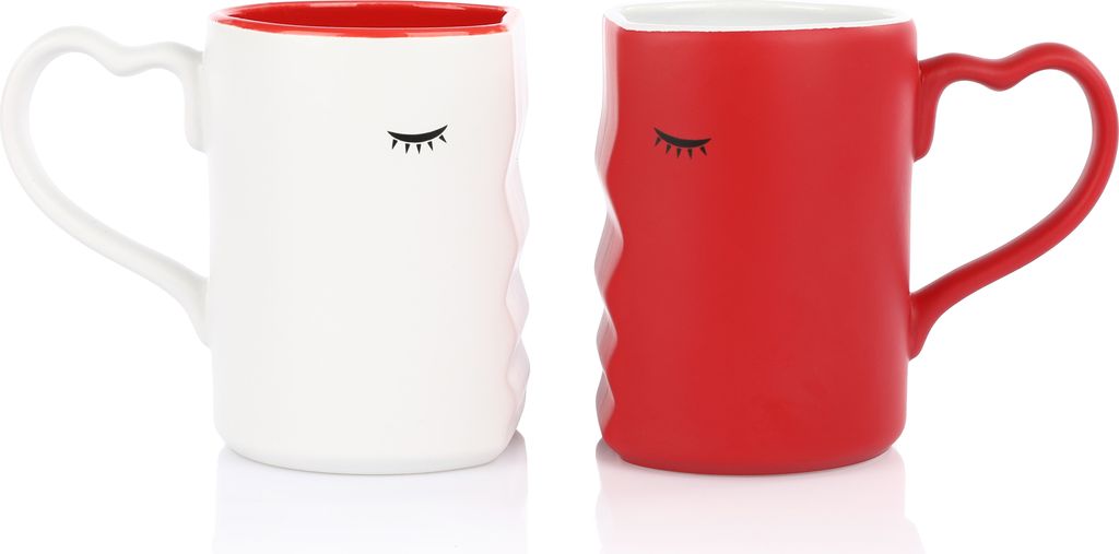 FunX Küssende Tassen 2er Set - Kaffeetassen Geschenk für Produktbild 1