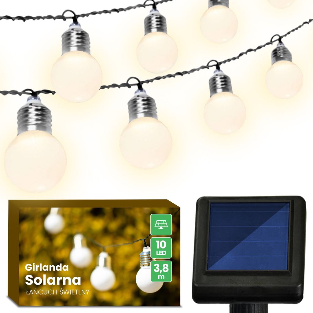 Solární girlanda bílá 10LED BALLS 309280 Polux Obrázek produktu 