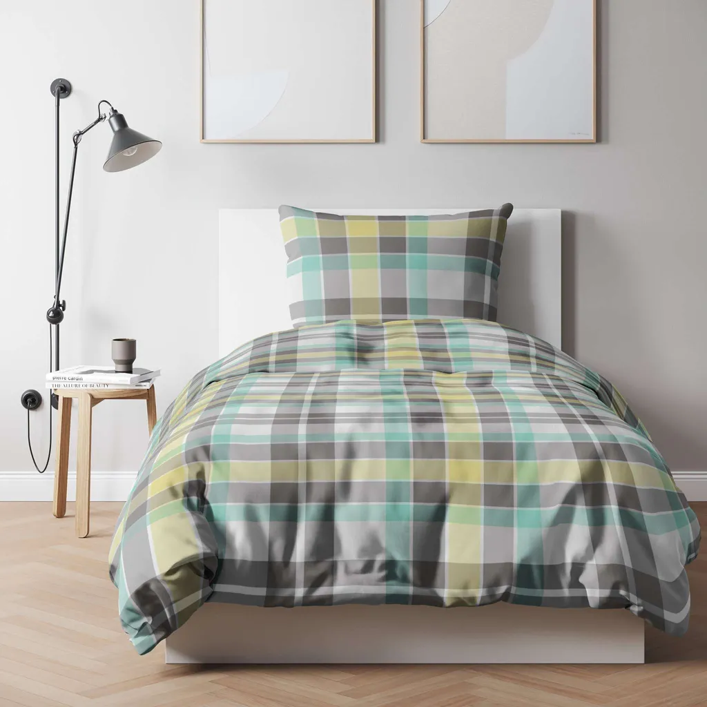 Copripiumino ETÉREA 155x220 Cotone Seersucker Verde No Stiro 2pz - 3