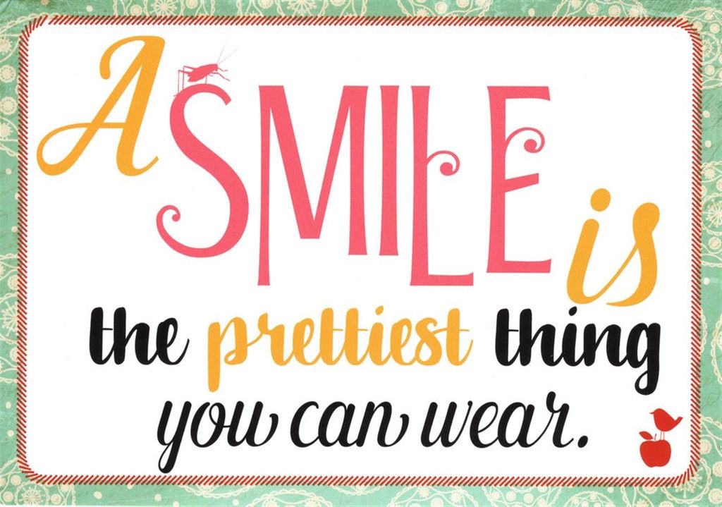 Postkarte MainSpatzen "A Smile is the prettiest thing you can wear."