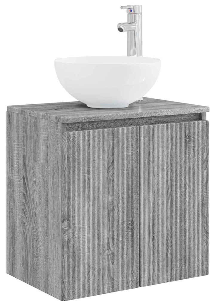 vidaXL Wandmontierte Waschtisch Grau Sonoma 49,5 x 35 x 63 cm