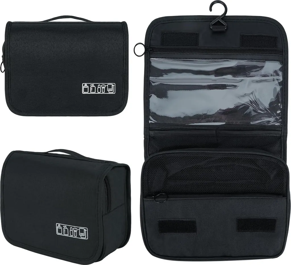 Trousse de Toilette Suspendue de Voyage Homme/Femme - Noir, Imperméable