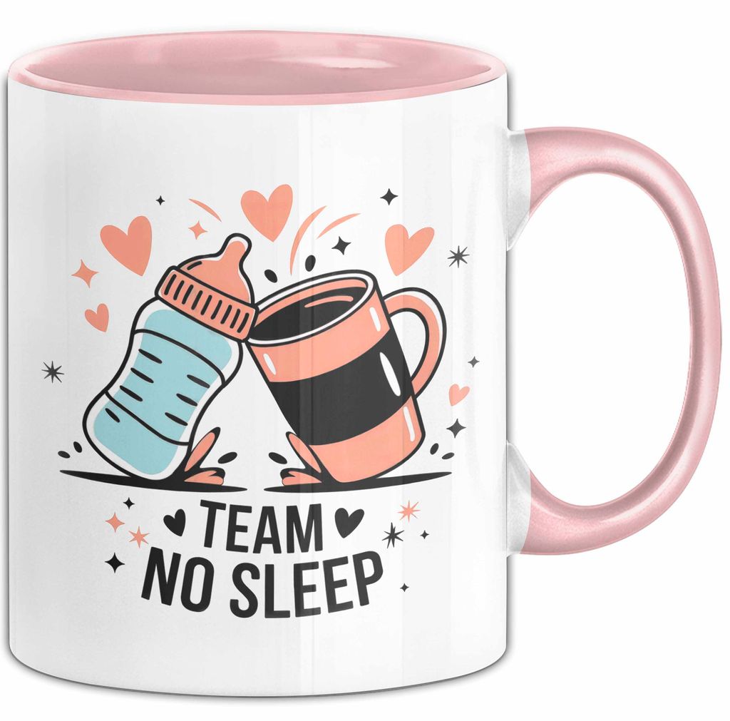 Neue Mama Tasse Geschenk Lustige Geschenkidee Spruch Für Schlaflose Eltern (Rosa)