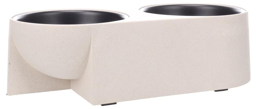 Flamingo Futter- und Trinknapf Duo Dinner Kana oval beige/schwarz