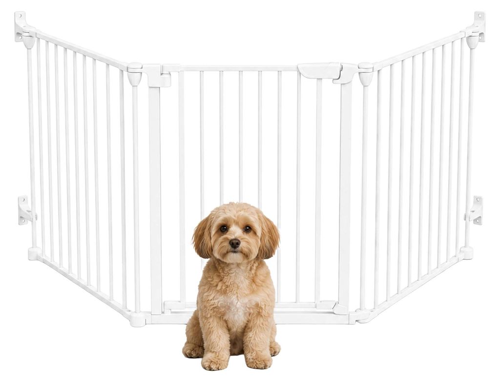 Relaxdays, barrière de sécurité, 3 pièces, avec porte, Image du produit 
