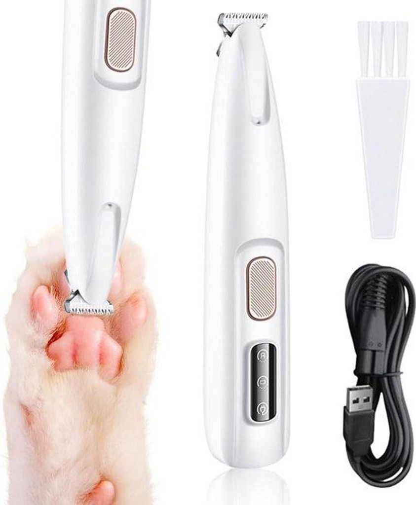 Elektrische Drehspitzenhaarschneider für Hunde und Katzen - LED-Licht - Stumme, wasserdichte Haarschneider für Hunde - Oplaadbare Haarschneider f...