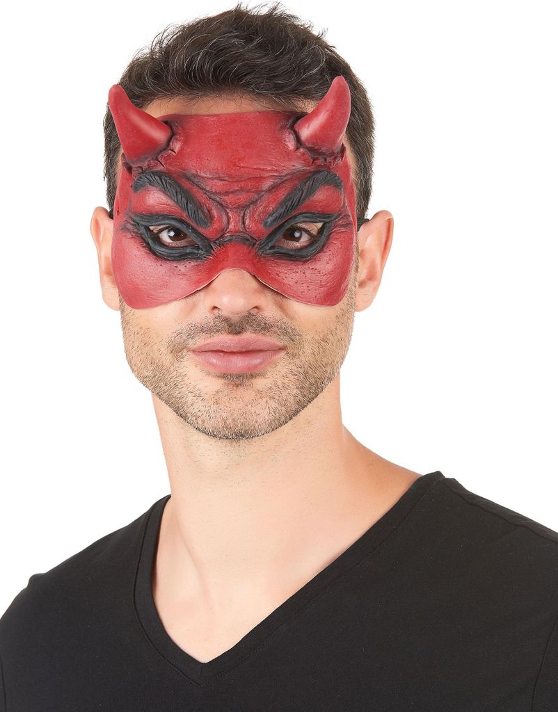 Teufel-Augenmaske rot-schwarz - Einheitsgröße Produktbild 