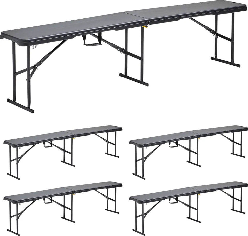 Bancs de fête pliables 180cm lot de 5 pour banquets et événements pros
