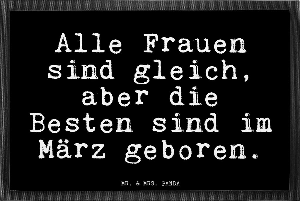 Mr. & Mrs. Panda fußmatte Alle Frauen sind gleich,... 40 x 60 cm - Schwarz - Geschenk, Schmutzfänger, Fußabstreifer, Geburtstagsgeschenk, Bodenv...