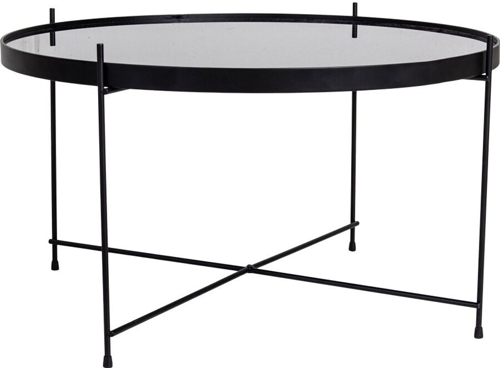 Veo Couchtisch 70x40 cm schwarz Stahl, Glas.