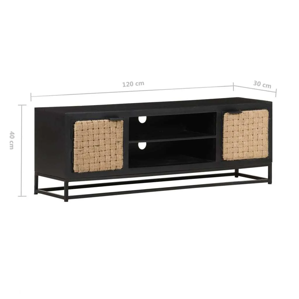 Mobile Porta TV SYFAX™ 120x30x40 cm - Vero Legno Massello di Mango - 5