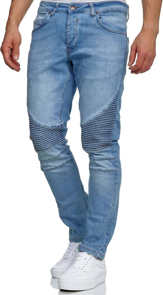 Tazzio Herren Jeans Biker Slim Fit 16517 Hellblau 42/34