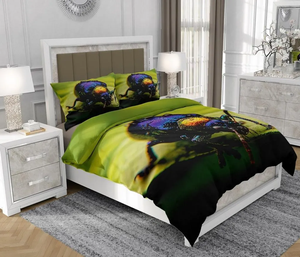 Set Copripiumino SOVIO 160x200 Cotone 100% con Zip e Federe 70x80