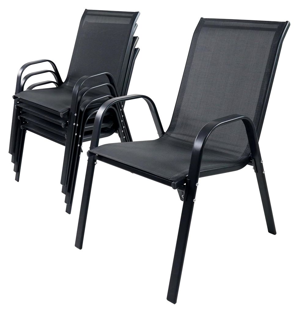 4-teiliges Set Gartenstühle | Stapelbare Gartenstühle | Maße ca. H. 89 x B. 56 x T. 73 cm | Gartenmöbel