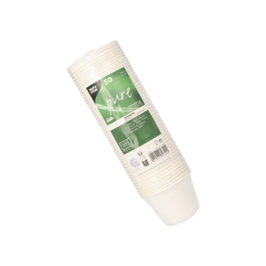 50 Ciotole Finger Food PAPSTAR Pure Ø 7,5 cm - Monouso Compostabile