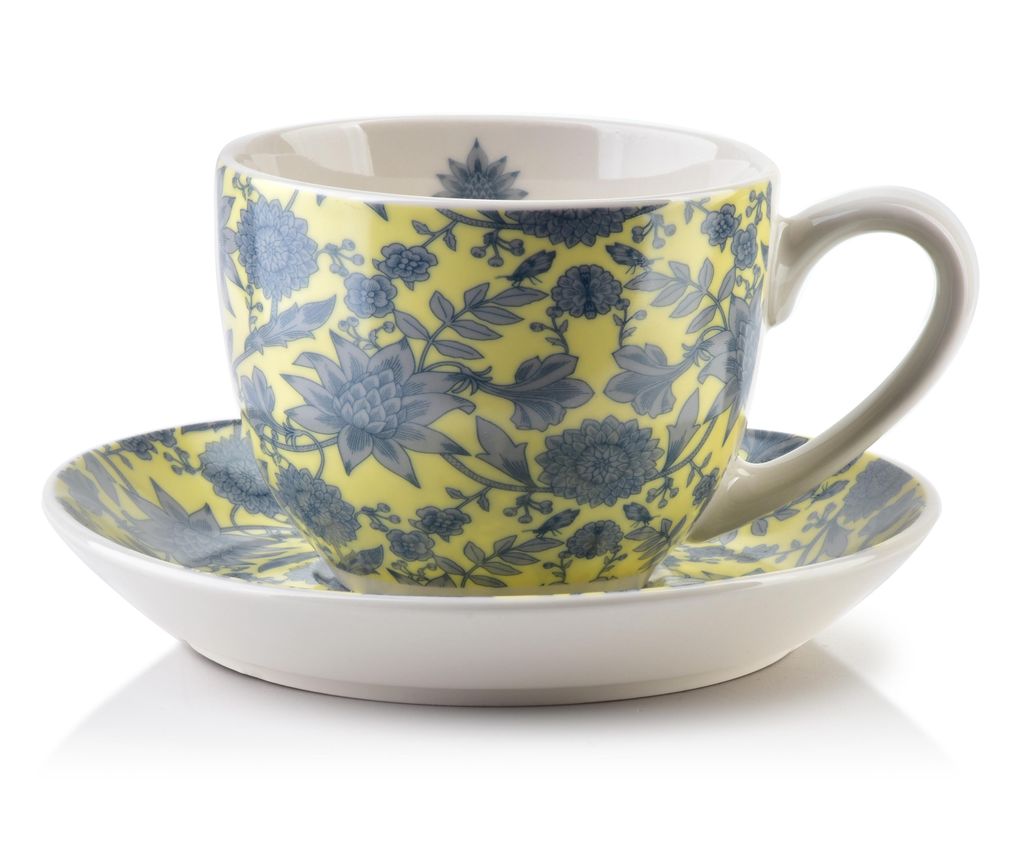 Tasse mit Untertasse Porzellan AFFEKDESIGN by MONDEX HARPER 250 ml (Tasse 8,6×11,9×H6,7 cm / Untertasse Ø14×H2,5 cm) Bunt 1 Set