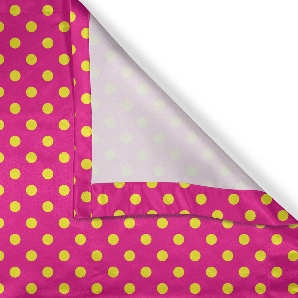 Rideau rétro structuré design classique rose et jaune avec œillets