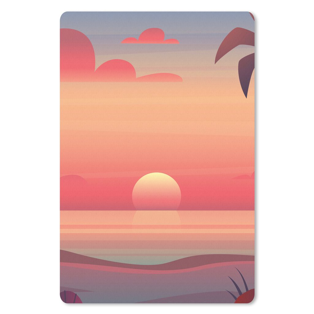 MuchoWow Mauspad Mousepad Strand - Retro - Meer 18x27 cm - Mousepads - Maus Mat - Pad - Mausunterlage